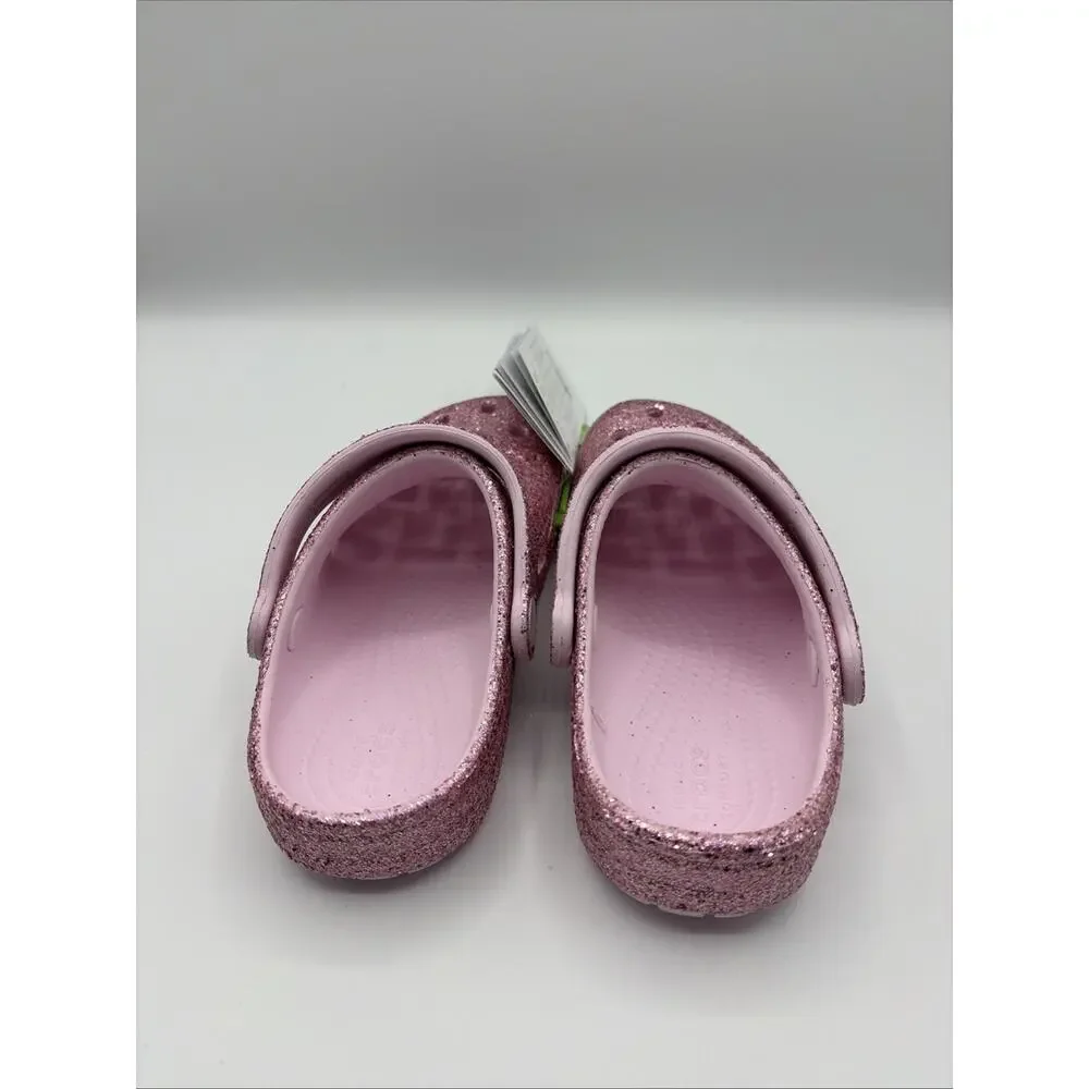 Crocs Classic Chunky Glitter Clog Pink Unisex Kids Size C12 EU 29-30 211939-6ZW